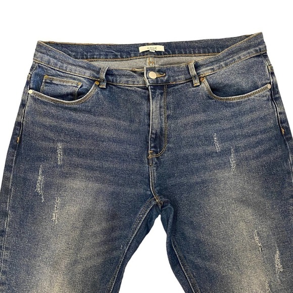 Arne womens Ankle Skinny Jeans Denim Stretch Mid Rise Pockets Pockets Blue 34 - Picture 4 of 8